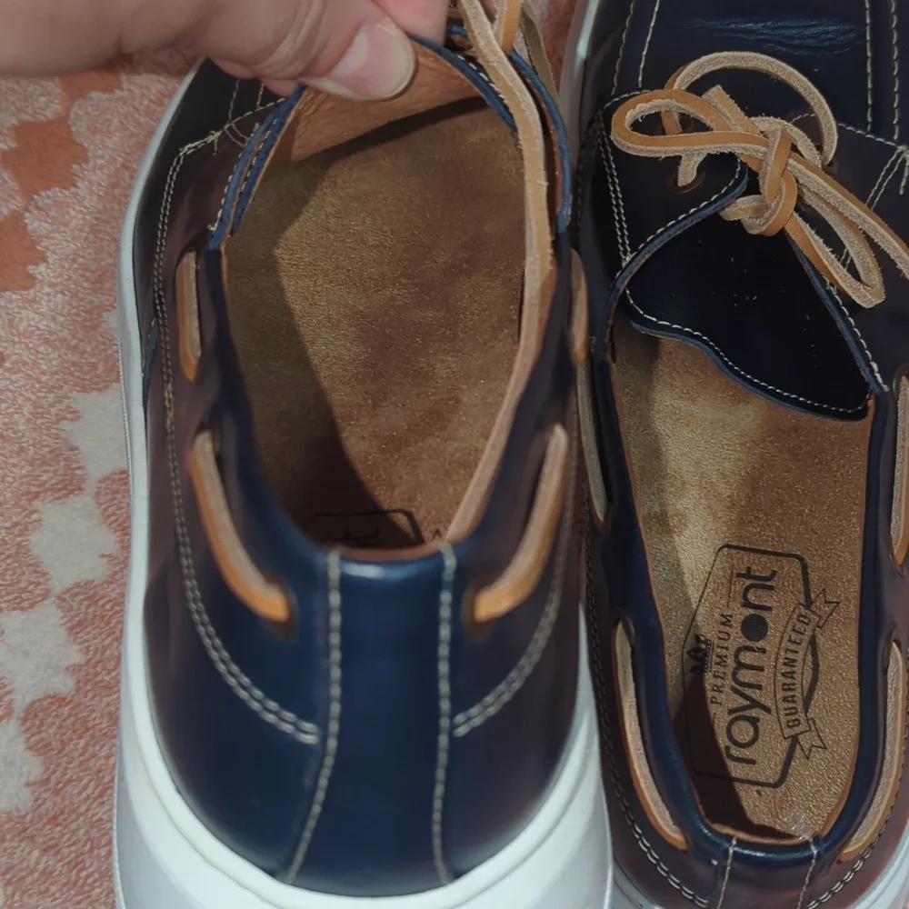 Navy and Tan Leather Men's Shoes